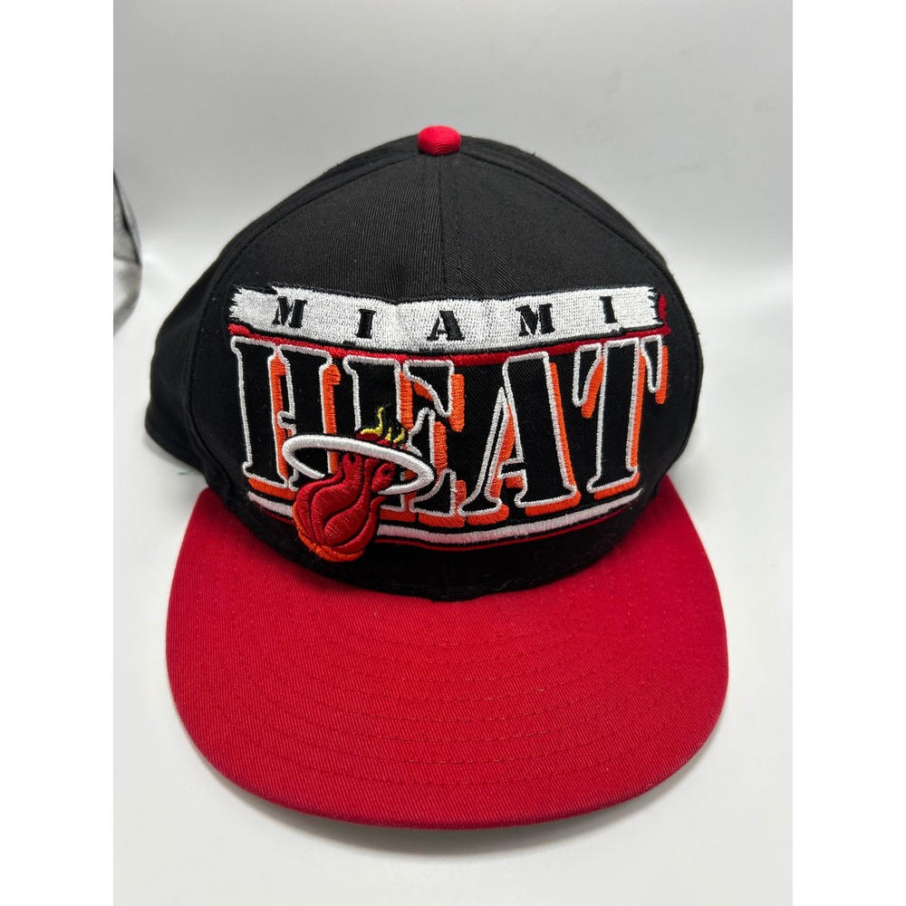 New Era Miami Heat Hat Mens Black Red NBA Basketball Snapback Cap